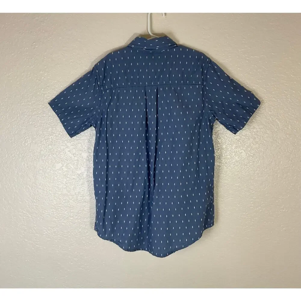 The Children’s Place Boys Blue Printed Button Down Shirt Size 10/12 Cotton
